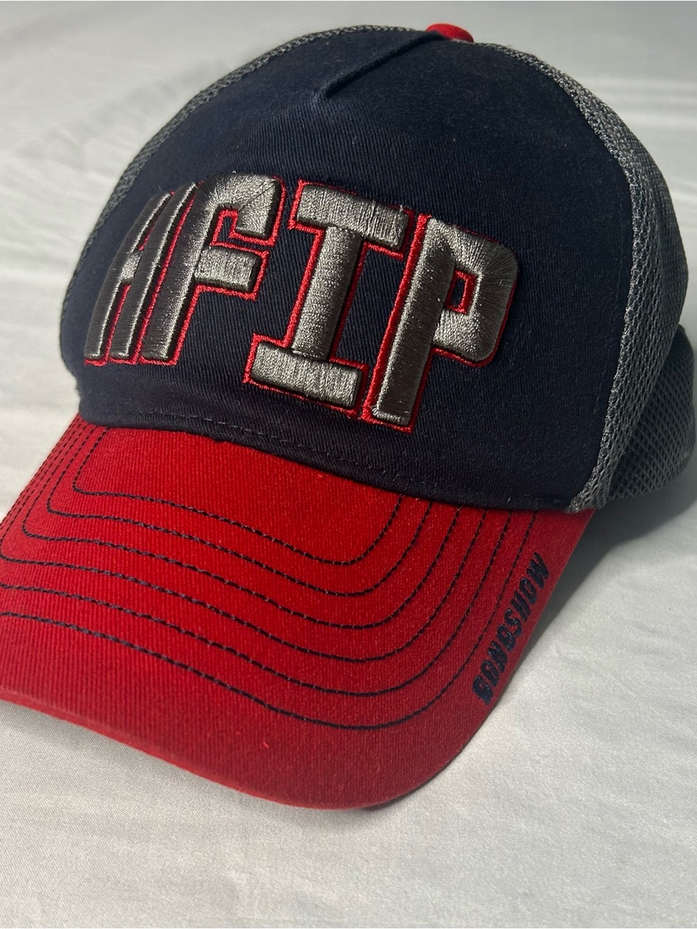 Gongshow Mean Salad HFIP Trucker Hat Navy Red Mesh Snapback Hockey Lifestyle